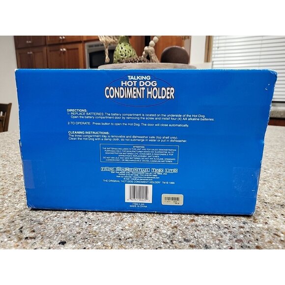 The Original Hot Dog Condiment Holder 1999 Fun-Damental Unopened Talking VINTAGE - Picture 3 of 3